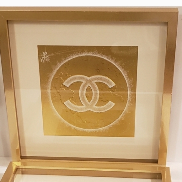 💖One Authentic CHANEL Ltd Ed Box Sleeve framed in 12x12 Luxe Gold Display Case - Picture 7 of 11
